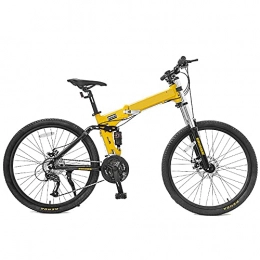 WBDZ Fahrräder Ultraleichtes 26-Zoll-Mountainbike-Faltrad mit Scheibenbremse, 27-Gang-Fahrrad, vollgefedertes MTB-Fahrrad für Männer oder Frauen, faltbarer Rahmen, rutschfest, Männer, Frauen, Outdoor-Rennradfahren