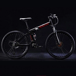Mountain Bike Fahrräder Unisex Faltrad Mountainbike 21-Gang-Rahmen aus Kohlenstoffstahl Tragbares Jugend-Mountainbike 24-Zoll-Rennrad-schwarz_21 Geschwindigkeit_24 Zoll
