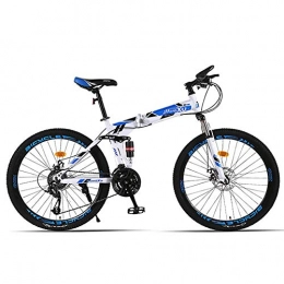 FJW Fahrräder Unisex Mountainbike mit Zwei Federn 26 Zoll Kohlenstoffreicher Stahl 21 Geschwindigkeit 24 Geschwindigkeit 27 Geschwindigkeit Doppelscheibenbremse Student Kind Pendlerstadt Fahrrad, Blue, 21Speed