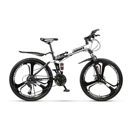 VIIPOO Fahrräder VIIPOO Erwachsene zusammenklappbare Mountainbikes mit Doppelfederung, Faltbarer Rahmen mit 21 / 24 / 27 Geschwindigkeiten, 26 Zoll Vollfederungsfahrrad für Männer oder Frauen, White-24 Stage