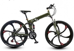 Wandbild Fahrräder Wandbild 26inch High-Carbon Stahl Berg Faltrad Six-Schneidrad Doppelscheibenbremse Stodmpfer mit Variabler Geschwindigkeit im Freien Off-Road-Fahrrad BMX Bike (Color : Green, Size : 24 Speed)