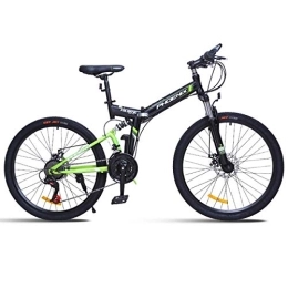 WEHOLY Fahrräder WEHOLY Faltbares Mountainbike für einen Pfad, Trail & Mountains, Schwarz, Aluminium-Vollfederung, Schalthebel mit 24 Geschwindigkeiten, Grün, 24