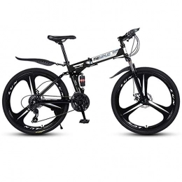 WGYAREAM Zusammenklappbare Mountainbike WGYAREAM Mountainbike, Bergfahrräder Hardtail Carbon-Stahlrahmen zusammenklappbares Ravine Bike Doppelaufhebung und Doppelscheibenbremse, 26-Zoll-Räder (Color : Black, Size : 24-Speed)