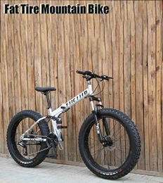 WJSW Zusammenklappbare Mountainbike WJSW Zusammenklappbares 17-Zoll-Fat-Tire-Mountainbike für Herren, Doppelscheibenbremse / Rahmenräder aus Kohlenstoffstahl, 7-27-Gang, 26-Zoll-Räder für Schneemobile