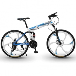 WPW Fahrräder WPW Premium Mountainbike - Faltbares Fahrrad für Jungen, Mädchen, Männer und Frauen - 21-Gang-Getriebe, 26-Zoll-6-Schneidräder (Color : 21-Speed White, Größe : 24inches)