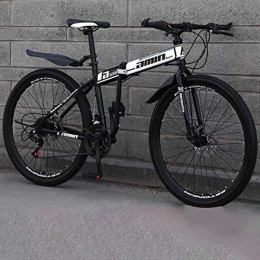 WSJ Fahrräder WSJ 26 Zoll faltbares Mountainbike, Stoßdämpfer-Mountainbike, Doppelscheibenbremse, Rahmen aus Kohlenstoffstahl, Fahrerhöhe 165-180 cm, Soft Tail-Rahmen