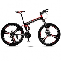 WSJ Fahrräder WSJ 26-Zoll-Faltrad für Erwachsene Schüler, Mountainbike mit Variabler Geschwindigkeit, Doppelstoßdämpfer, Kohlenstoffstahlrahmen, Doppelscheibenbremse
