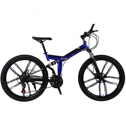 WXX Zusammenklappbare Mountainbike WXX 26''Aluminum Alloy Mountainbike 21 / 24 / 27Speed Doppelscheibenbremse Mnnliche und weibliche Fahrrder Auen Damping Radfahren, Blau, 27 Speed