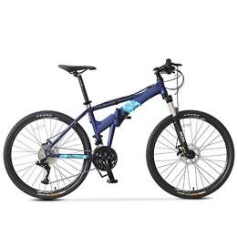 WXX Fahrräder WXX 26 Zoll 27 Geschwindigkeit Hardtail Folding Mountain Bike Aluminiumrahmen Anti-Rutsch-Fahrraddoppelscheibenbremse Erwachsener Auen Mountainbike, Blau