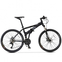 WXX Fahrräder WXX 26 Zoll 27 Geschwindigkeit Hardtail Folding Mountain Bike Aluminiumrahmen Anti-Rutsch-Fahrraddoppelscheibenbremse Erwachsener Außen Mountainbike, Schwarz