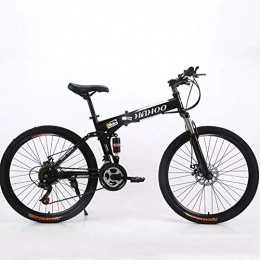 WYJBD Zusammenklappbare Mountainbike WYJBD Faltbare Mountainbike 26 Zoll MTB Fahrrad-Doppelscheibenbremse mit Speichenrad Leichte 24 / 27 Beschleunigt Mountainbikes Fahrräder, Weiß, 24 (Color : Black, Size : 24)