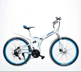 WYN Fahrräder WYN Folding Mountain Bicycle  Front and Rear Mechanical Disc Brakes Double for Adult Students, 24 Inch 24speed