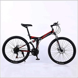 XER Fahrräder XER Mountain Bike Folding Rahmen MTB Bike Doppelaufhebung Mens-Fahrrad 24 Beschleunigt 26 Zoll High-Carbon Stahl Fahrradscheibenbremse, Schwarz, 21 Speed