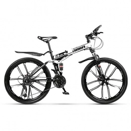 XHJZ Fahrräder XHJZ Mountainbike Falträder, 26inch 24-Gang-Doppelscheibenbremse Fully Anti-Rutsch, leichten Alurahmen, Federgabel, D, 21 Speed