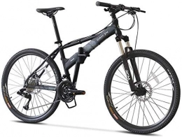 XIUYU Fahrräder XIUYU Mountainbike-Bikes 26" 27 Speed-Hardtail Folding Aluminiumrahmen Anti-Rutsch-Fahrrad Kinder Erwachsene All Terrain, Blau (Color : Black)