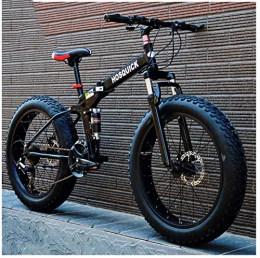 XXCZB Fahrräder XXCZB Fat Tire Mountainbikes 26-Zoll-Doppelfederung für Männer Frauen Faltbares Mountainbike für Erwachsene mit mechanischen Scheibenbremsen High Carbon Mountainbike-24 Geschwindigkeit_Schwarz