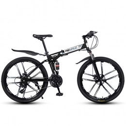 XYDDC Fahrräder XYDDC 26-Zoll-Mountainbikes Rahmen aus kohlenstoffhaltigem Stahl 21 / 24 / 27 Speed ​​Portable Faltrad Herren-Doppelscheibenbremse Hardtail mit verstellbarem Sitz