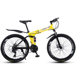 XYDDC 26-Zoll-Outroad-Mountainbike für Erwachsene Teen Outdoor-Fahrrad 21/24/27-Gang 6-Speichen-Felgen Doppelscheibenbremsen Vollfederung Unfaltbares Fahrrad