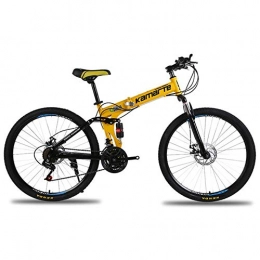 XZM Bike Folding Mountainbike 26 Zoll Erwachsenenfahrrad 21 24 27-Gang-Schülerfahrrad, Speichenrad gelb