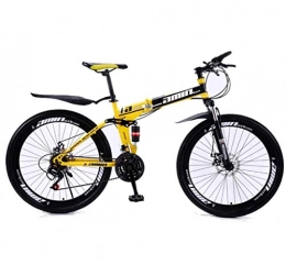 Y&XF Fahrräder Y&XF 26 Zoll Bikes Mountain Bike, Aluminium Folding Doppelscheibenbremse, 21 Speed ​​(Geschwindigkeit 24, Geschwindigkeit 27), Gelb, 21 Speed