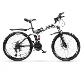 Y&XF Zusammenklappbare Mountainbike Y&XF 26 Zoll Bikes Mountain Bike, Aluminium Folding Doppelscheibenbremse, 21 Speed ​​(Geschwindigkeit 24, Geschwindigkeit 27), Weiß, 27 Speed