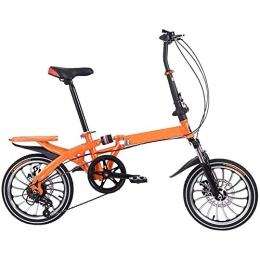 YAMMY Mountain Bikes, Folding High Carbon Steel Frame 16 Inch Variable Speed Shock Absorption Foldable Bicycle,Suitable for People with A HEI(Exercise Bikes)