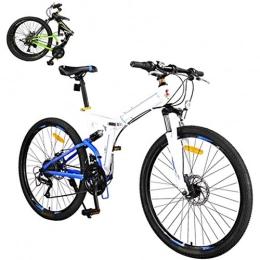 YDHBD 26" Faltbares Fahrrad, 24-Gang Folding Mountainbike Mit Doppelscheibenbremse, Pendler Fahrrad MTB Vollfederung Fahrrad,B