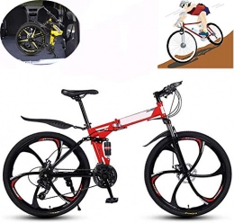 YGWLWL 26In Fahrräder Erwachsene,Faltbares Mountainbike-Fahrrad Mit Doppelstoßdämpfer,27 Geschwindigkeitsverstellbares Fahrrad, Freunde/Familie,D