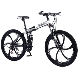Yirunfa Mountainbike 26 Zoll Klapprad 21/24/27/30 Geschwindigkeit, Doppelten Stoßdämpfung Rahmen aus Kohlenstoffstahl Doppelten Scheibenbremse Fahrräder, Vollgefederte Bikes