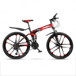 YLCJ Fahrräder YLCJ 26-Zoll-Mountainbikes, zusammenklappbarer Rahmen aus kohlenstoffhaltigem StahlVariable Speed ​​Double Shock Absorption Faltbares Fahrrad