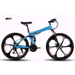 YLCJ Fahrräder YLCJ Mountainbike Faltrad 26 Zoll / 21 Speed ​​Faltrad für Erwachsene / Mountainbike Folding, zusammenklappbares Mountainbike mit Variabler Geschwindigkeit / MTB Bike für Erwachsene, Blau