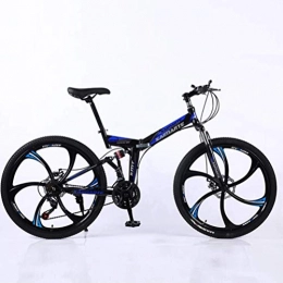 YOUSR Fahrräder YOUSR 26 Zoll 24-Gang-Klapp-Mountainbike Aus Kohlenstoffstahl - Herren MTB Sports Leisure Black Blue