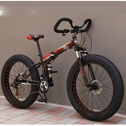 YXGLL Zusammenklappbare Mountainbike YXGLL 26-Zoll-Klapp-Schneerad für Erwachsene, ultrabreite Reifen, 4.0, Mountainbike mit Variabler Geschwindigkeit, Offroad-Strand-Rennrad (red 30)