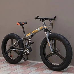 YXGLL Zusammenklappbare Mountainbike YXGLL 26-Zoll-Klapp-Schneerad für Erwachsene, ultrabreite Reifen, 4.0, Mountainbike mit Variabler Geschwindigkeit, Offroad-Strand-Rennrad (Silver 21)