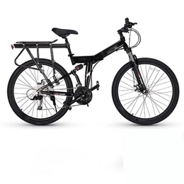 YXGLL Fahrräder YXGLL 27, 5-Zoll-Faltbares Mountainbike 27-Gang-Doppelstoßdämpfungsfahrrad Mechanische Scheibenbremsen mit Regalen (Black a)