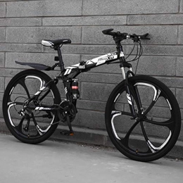 ZEIYUQI Fahrräder ZEIYUQI Mountain Bike Adult Faltbare High-Carbon Stahl Hardtail Mountainbike 26" 27-Gang-Wandern, Weiß, 24 * 24" *6