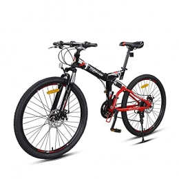 ZHCSYL Fahrräder ZHCSYL 163 cm Körper, Leistungsstarke Stoßdämpfung Faltbares Fahrrad, 24-Gang-Getriebe, Mountainbike Faltbarer Rahmen, Mit 25-Zoll-rädern, Rot