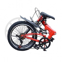 ZITOOP 20 Zoll faltbares Mountainbike Hardtail, geeignet ab 135cm-185 cm groß, tragendes 150 kg, Mountain Bike mit 6 Gang, MTB Fahrrad für Herren und Damen (Rot)