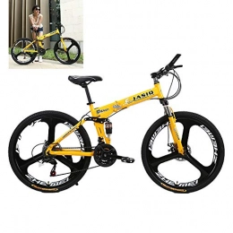 ZLMI Fahrräder ZLMI 26-Zoll-Mountainbike, Faltrad, 21-Gang-Fahrrad Mit Variabler Geschwindigkeit, Praktisches Faltdesign, Einfach Zu Falten Und Einfach Zu Platzieren, Gelb