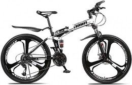 ZLZNX Zusammenklappbare Mountainbike ZLZNX 24 Zoll Mountainbike Fahrrad, Scheibenbremsen Hardtail MTB mit Scheibenbremse und Vorder- und Hinterschutzblech für Jungen Mädchen, Weiß, 30Speed