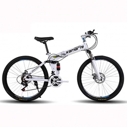 ZMCOV Fahrräder ZMCOV Adult Mountainbike, Rennräder Für Männer Und Frauen, Hardtail-MTB Aus Kohlenstoffhaltigem Stahl, Faltrad, Fahrrad 24 Zoll, Weiß, 21 Speed