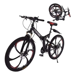 ZSMLB Zusammenklappbare Mountainbike ZSMLB Rennräder für Erwachsene MountainbikesFaltbares Mountainbike für Männer Frauen, 26-Zoll-21-Gang-Outdoor-Fahrrad MTB-Bikes mit Vollfederung, Mountainbike aus Kohlenstoffstahl