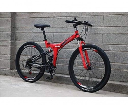 ZTBXQ Fahrräder ZTBXQ Fitness Sport im Freien Klappbares Mountainbike-Fahrrad für Männer Frauen Rahmen aus kohlenstoffhaltigem Stahl Vollgefederte MTB-Bikes Doppelscheibenbremse
