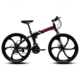 ZXCY Zusammenklappbare Mountainbike ZXCY 27 Speed Mountainbike Faltbares Klappräder Mit Doppel Scheibenbremsen Und 26-Zoll-Weels-Rennrad Für Erwachsene Tragbare Fahrräder Aus Kohlenstoffhaltigem Stahl, Schwarz