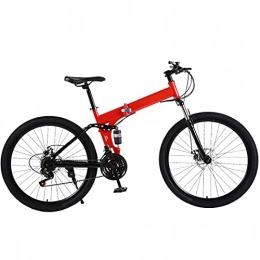 ZYGJ Fahrräder ZYGJ 24-Zoll-Fahrrad-Mountainbike Bequeme Sitzkissen, mit faltender Kohlenstoffstahlrahmen, für den Außen- oder Berg red-21 Speed
