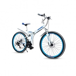 ZYHZP Zusammenklappbare Mountainbike ZYHZP 24 / 27 Geschwindigkeit Scheibenbremsen Super-Rennrad, Doppelscheibenbremse Fahrrad, geeignet for Studenten, Erwachsene Fahrrder (Color : White Blue, Size : 24 Speed)