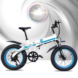 StAuoPK Zusammenklappbares elektrisches Mountainbike 20 * 4.0 Zoll Folding Elektro-Fahrrad, Aluminiumlegierung 48V10AH 500W Strong Fat Mountain Bike, B