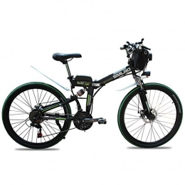 KT Mall Zusammenklappbares elektrisches Mountainbike 26 Electric Mountain Bike Folding Electric Bike Max Geschwindigkeit Ist 40 Km / H Mit Wechsel 48V 500W 13Ah Lithium-Ionen-Batterie-Elektrisches Fahrrad Für Erwachsene, Schwarz