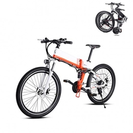 KT Mall Fahrräder 26 Folding Electric Mountain Bike mit 48V 350W Lithium-Batterie-Aluminiumlegierung Elektrische E-Bike mit Verstecken Batterie und vorderer und hinterer Stoßdämpfer-elektrisches Fahrrad, Schwarz