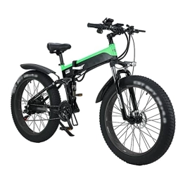 ALFUSA Zusammenklappbare Elektrofahrräder, Roller mit Variabler Geschwindigkeit, Offroad-unterstützte Mountainbikes, zweirädrige Elektrofahrzeuge (Green 12.8A)